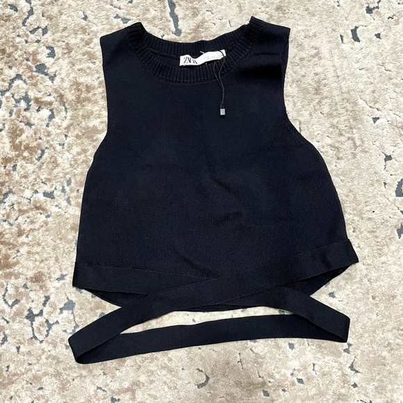 NWT Zara Cut-Out Knit Crop Top - Picture 5 of 8